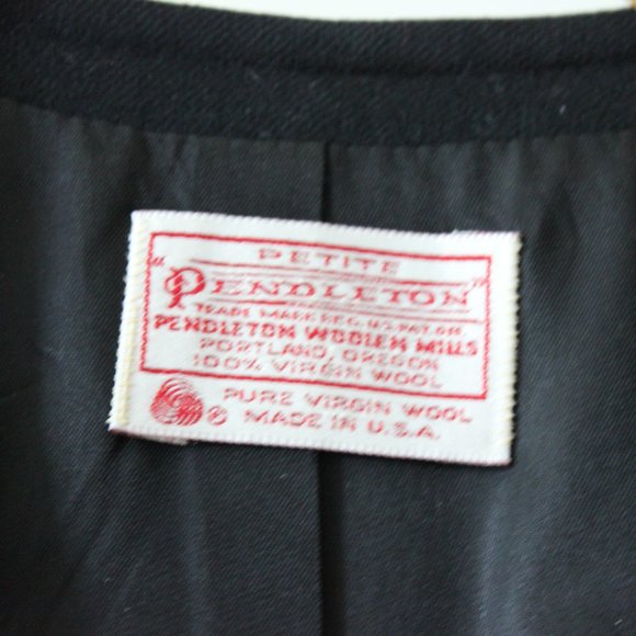 Vintage 70's Pendleton Black Wool Blazer - Picture 6 of 8